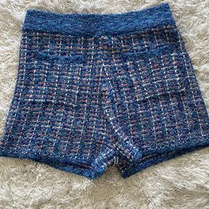 Zara Blue Knit Tweed Shorts
